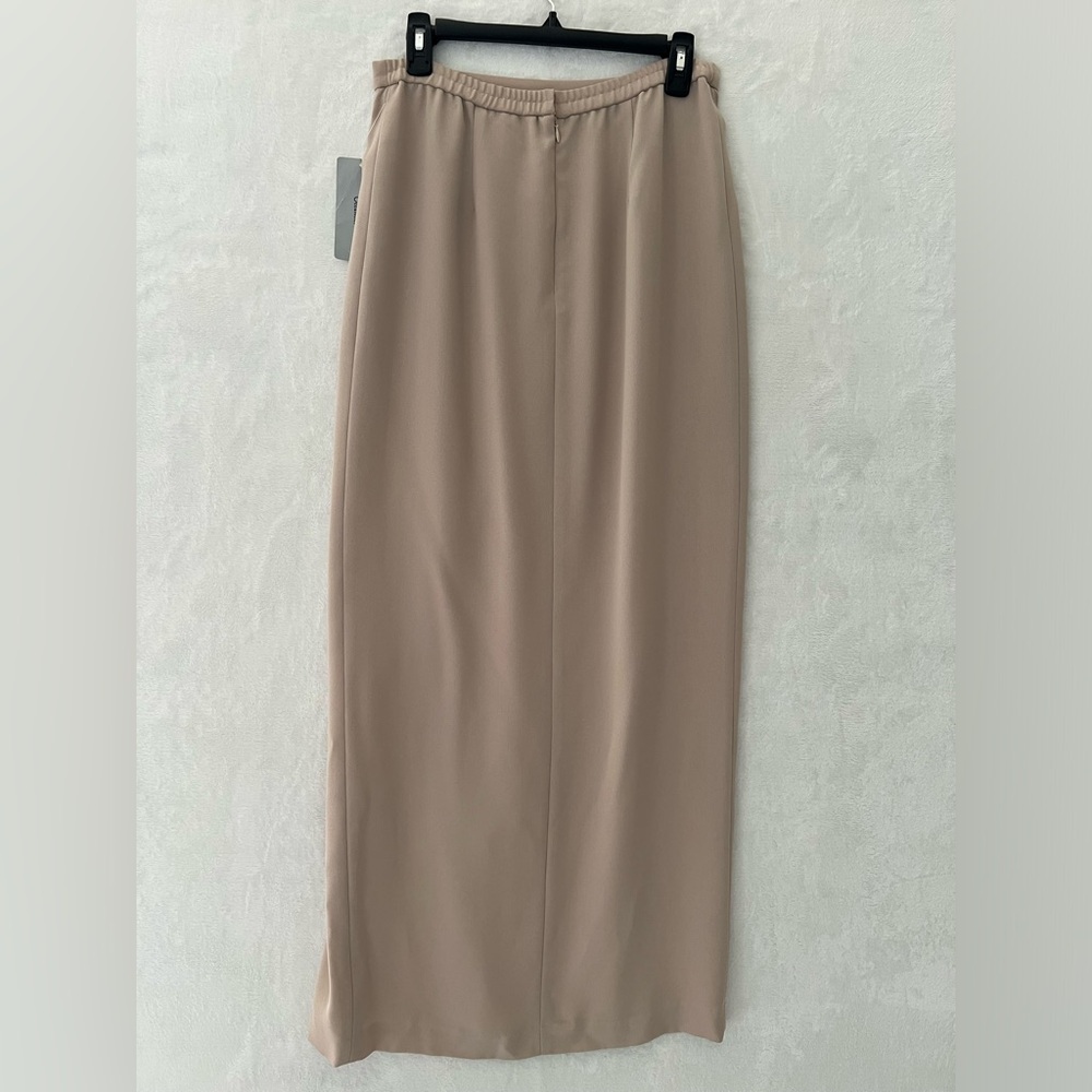 Adriana Papell Occasions Full Length Evening Maxi Pencil Split Skirt Tan Size 10 - Picture 2 of 10